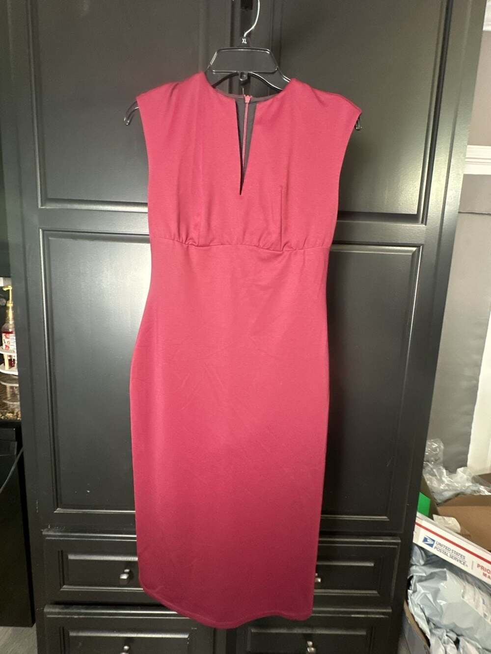 Halara Sleeveless V-Neck Midi Sheath Dress#834